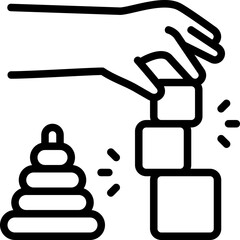 Fine motor skills icon isolated useful for human, cognitive, psychology, mind, thinking, development and cognition design element