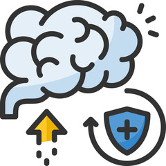 Memory icon isolated useful for human, cognitive, psychology, mind, thinking, development and cognition design element