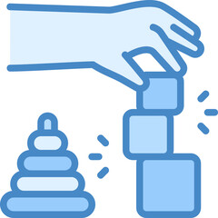 Fine motor skills icon isolated useful for human, cognitive, psychology, mind, thinking, development and cognition design element