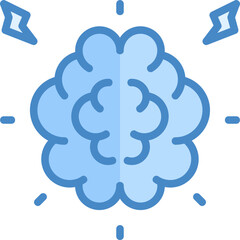 Brainstorming icon isolated useful for human, cognitive, psychology, mind, thinking, development and cognition design element