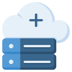 Hybrid icon isolated useful for computer, network, technology, internet, server, cloud, database and computing design element