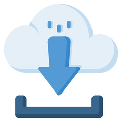 Cloud download icon isolated useful for computer, network, technology, internet, server, cloud, database and computing design element