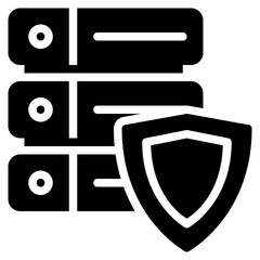 Server protected icon isolated useful for computer, network, technology, internet, server, cloud, database and computing design element