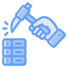 Data mining icon isolated useful for computer, network, technology, internet, server, cloud, database and computing design element