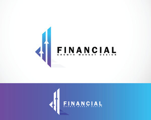 financial logo creative growth market business arrow sign symbol