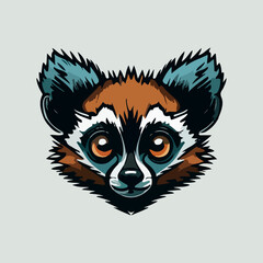 Lemur face mascot vector illustration
