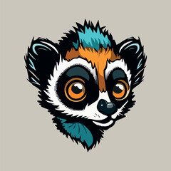 Lemur face mascot vector illustration