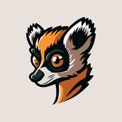 Lemur face mascot vector illustration © tanjidvect