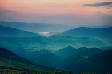 Amazing mountain sunrise