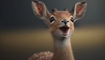 cute and happy deer