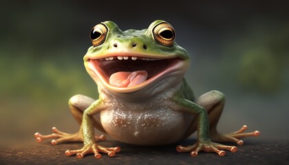 cute and happy frog