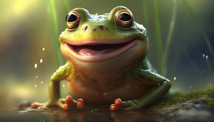 cute and happy frog