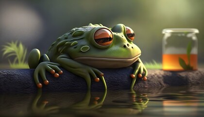 cute lazy frog
