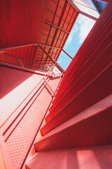 red stairs