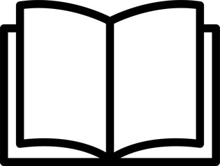 Book icon in png. Outline book on transparent background. Linear book symbol in png. Library symbol in png. Dictionary sign in black. Education symbol.