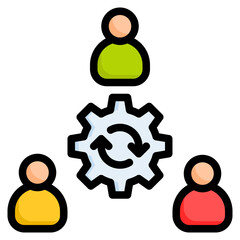 Teamwork icon for growth, finance, marketing, graph, infographic, economy and accounting