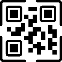 QR code icon in png. QR scanner. QR code symbol in square. Barcode symbol on transparent...