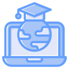 Global learning icon for elearning, online, webinar, learning, course, education and technology