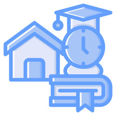 Home schooling icon for elearning, online, webinar, learning, course, education and technology