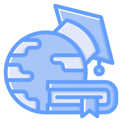 Global education icon for elearning, online, webinar, learning, course, education and technology