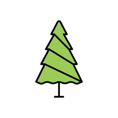 Fototapeta premium Minimal trees illustration icon. Linear tree icon Forest, park and garden symbols. 
