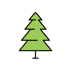 Obraz premium Minimal trees illustration icon. Linear tree icon Forest, park and garden symbols. 