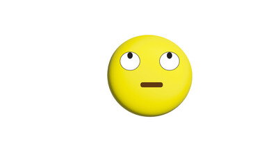 Realistic 3d yellow emoji with expression