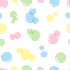 Fototapeta na wymiar vector illustration seampless pattern colored soap bubbles