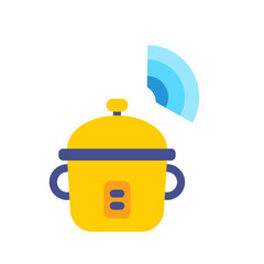 Icon Smart rice cooker, Internet of thing, wireless, Wi-Fi, signal. vector illustration. editable file