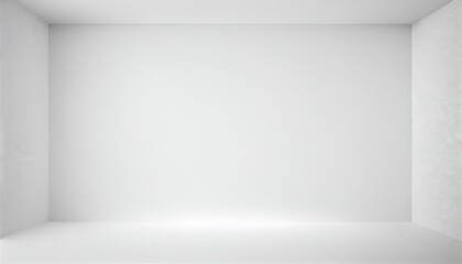 Blank white gradient background with product display. White backdrop or empty studio with room floor. 3D rendering. Generative AI.