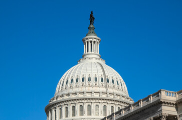 Fototapeta na wymiar United States capitol building dome in Washington DC.