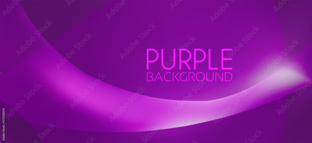 Poster Purple background with curved translucent line. Vector graphics