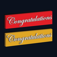 Congratulations text banner 3d, congrats 3d board with 3d text