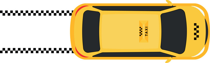 Taxi car top view vector design element.
