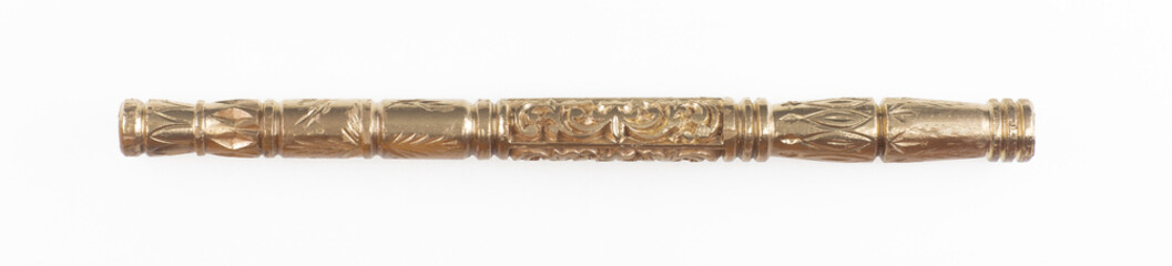 golden magic wand isolated on white background