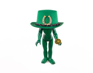 St. Patrick's Day: green man in Irish hat
