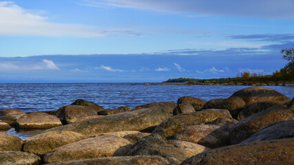 Lake Ladoga in Russia in autumn.