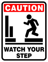 Caution watch your steps safety sign