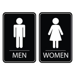 toilet restroom sign men women gents ladies black