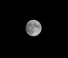 full silver moon on the dark night