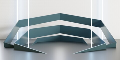 sci-fi background modern showroom neon light and laser technology scene Radiation Reflection 3d Illustration