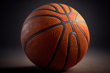 Fototapeta premium Basketball close-up on studio background. Generative Ai