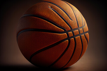 Basketball close-up on studio background. Generative Ai