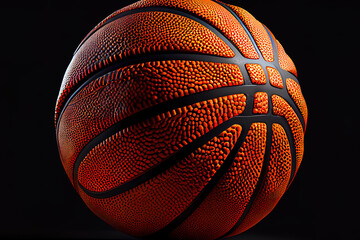 basketball isolated on black. Generative Ai