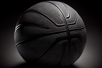 basketball isolated on black. Generative Ai