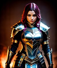woman with a suit of armour