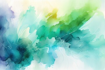 Fototapeta na wymiar Blue, Green Watercolor Background, Abstract Artistic background, Generative AI