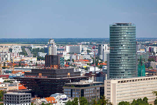 National Bank of Slovakia and the Slovak Radio Building in Bratislava