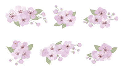 Naklejka na ściany i meble Spring sakura cherry blooming flowers bouquet