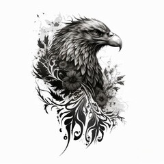 ready to print sleeve tattoo white background - generative ai